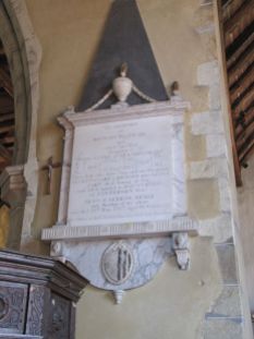 Beale plaque inside the church